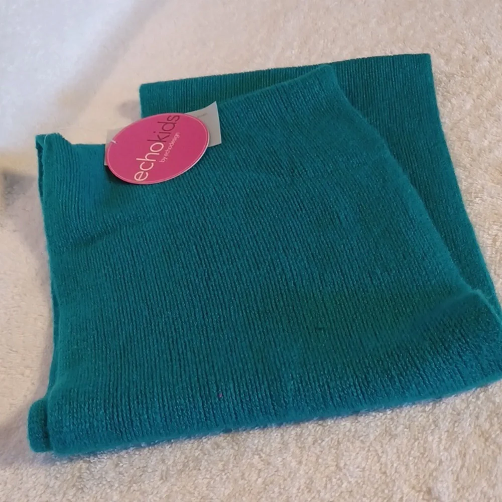 Echo kids scarve infinity ring teal color new with tags